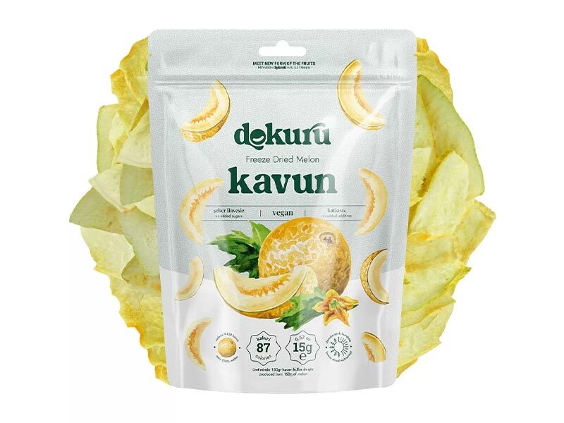 Dokuru Freeze-Dried Melon Chips 15g - 100% Natural, No Added Sugar, Made in Turkey
