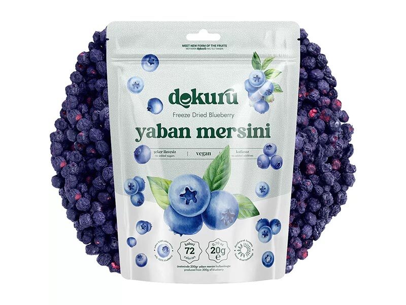 Dokuru Freeze-Dried Cranberry Chips 20g - 100% Natural, No Added Sugar, Made in Turkey