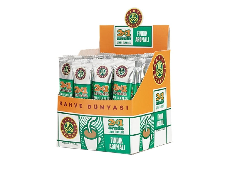 Dunyasi 2-in-1 Instant Coffee with Hazelnut Flavor, 40 Sachets