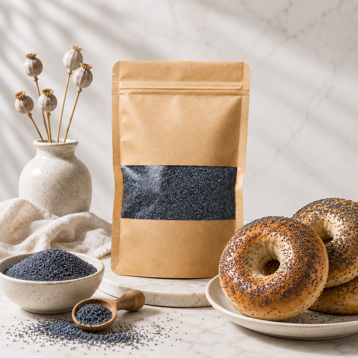 Organic Blue Poppy Seeds 1kg | Premium Whole Seeds for Baking & Cooking