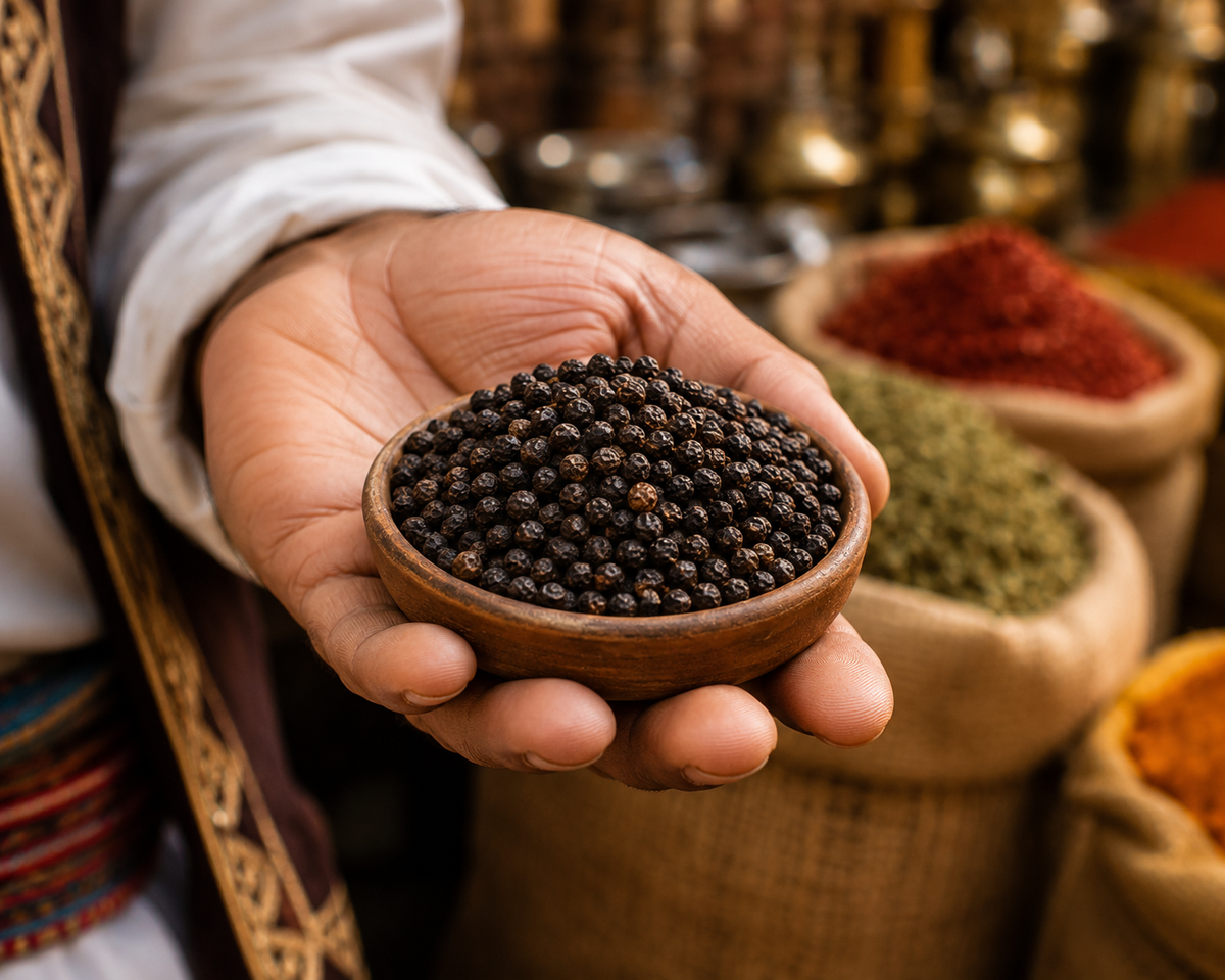 Grade A Whole Black Peppercorns, 100% Natural Whole Pepper - 200g