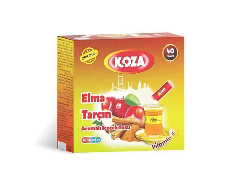 KOZA Apple & Cinnamon Instant Drink Powder Sticks (50 Sachets) - Turkish Style Hot or Cold Beverage