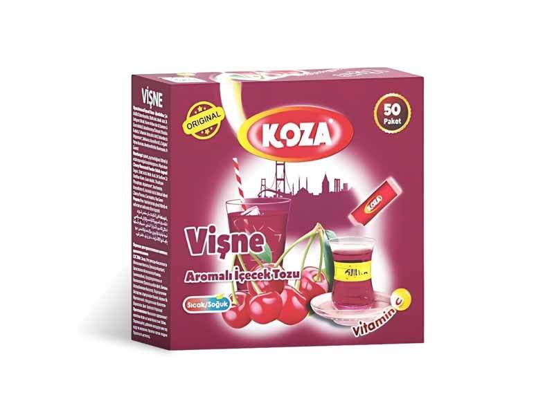 KOZA Sour Cherry Instant Drink Powder Sticks 50 Sachets Turkish Beverage Mix Hot or Cold