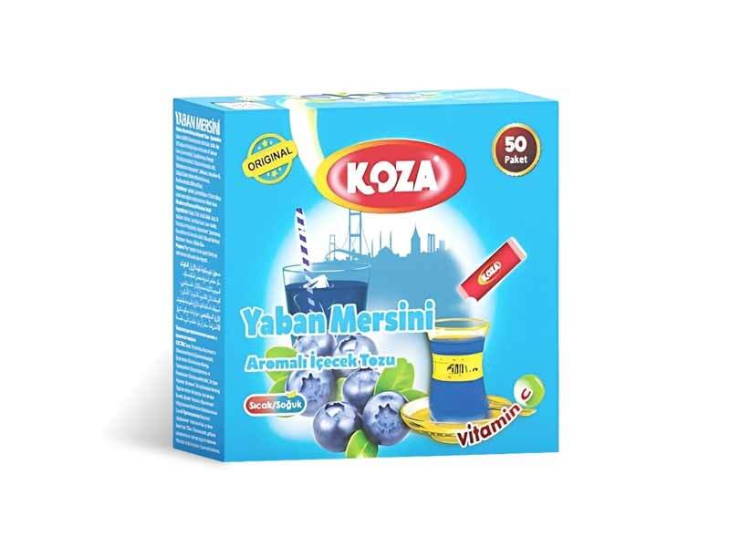 KOZA Blueberry Instant Drink Powder Sticks (50 Sachets) | Hot or Cold Blueberry Beverage Mix