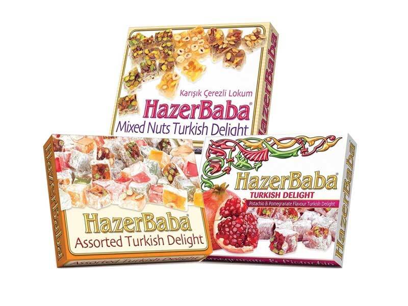 Hazer Baba Turkish Delight Gift Set 375g – Assorted Lokum with Nuts, Classic Flavors & Pistachio Pomegranate
