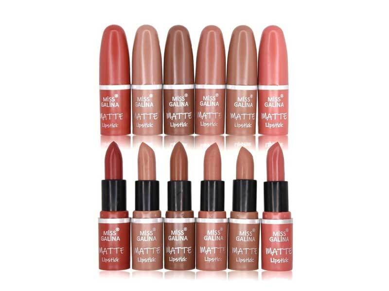 Makeuptime Miss Galina Matte Lipstick Set (6-Piece) Long-Lasting Matte Shades