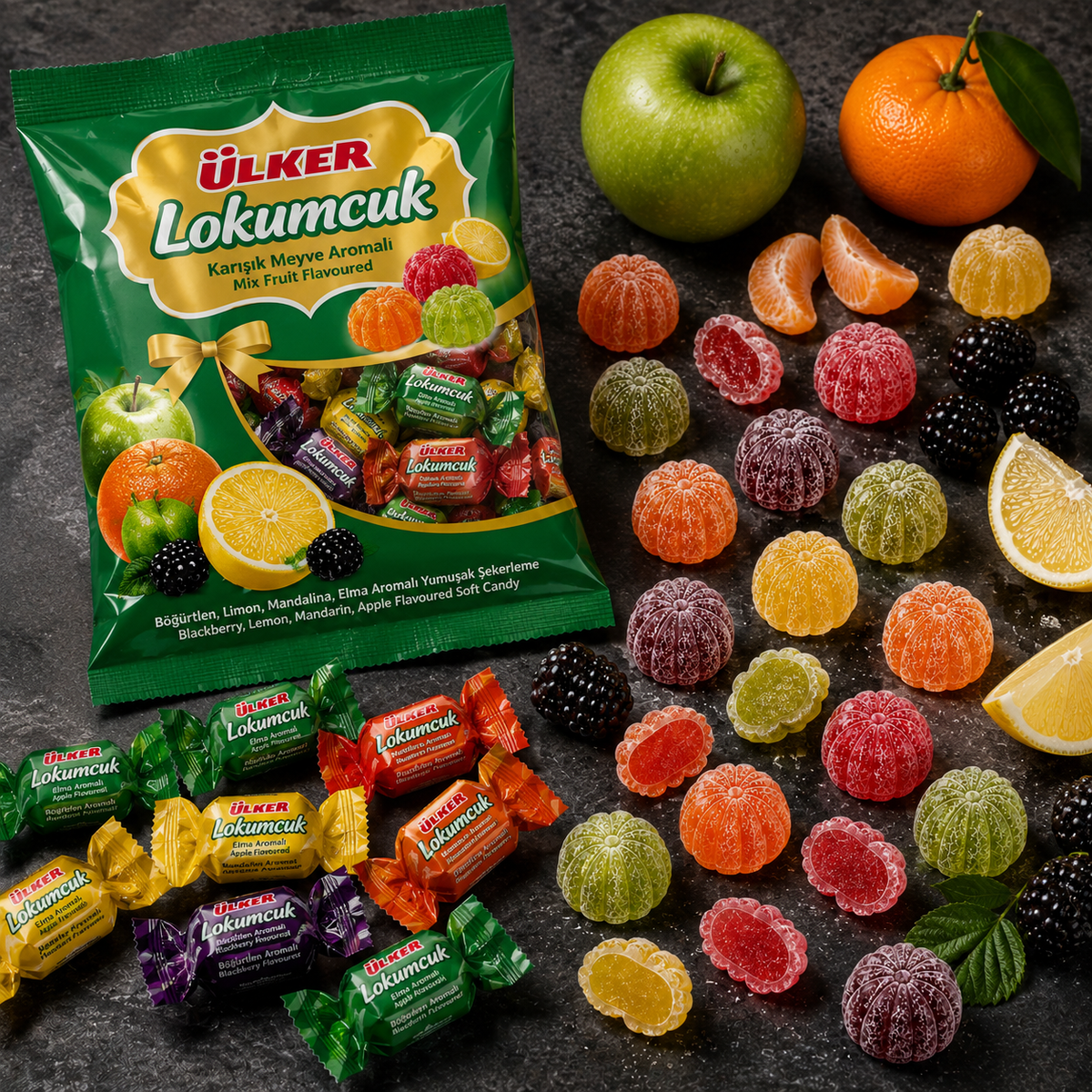 Ülker Lokumcuk Mixed Fruit Flavored Candy - 350 g