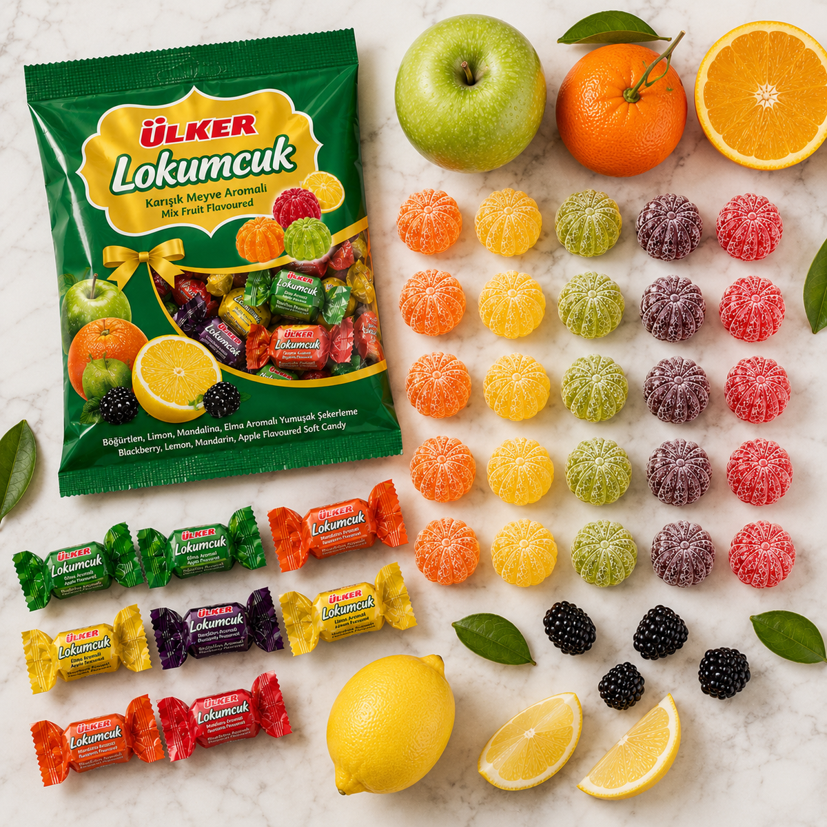 Ülker Lokumcuk Mixed Fruit Flavored Candy - 350 g