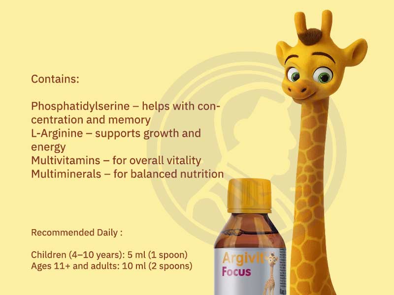 Argivit Focus Kids Multivitamin Syrup with Vitamins and Minerals 150 ml