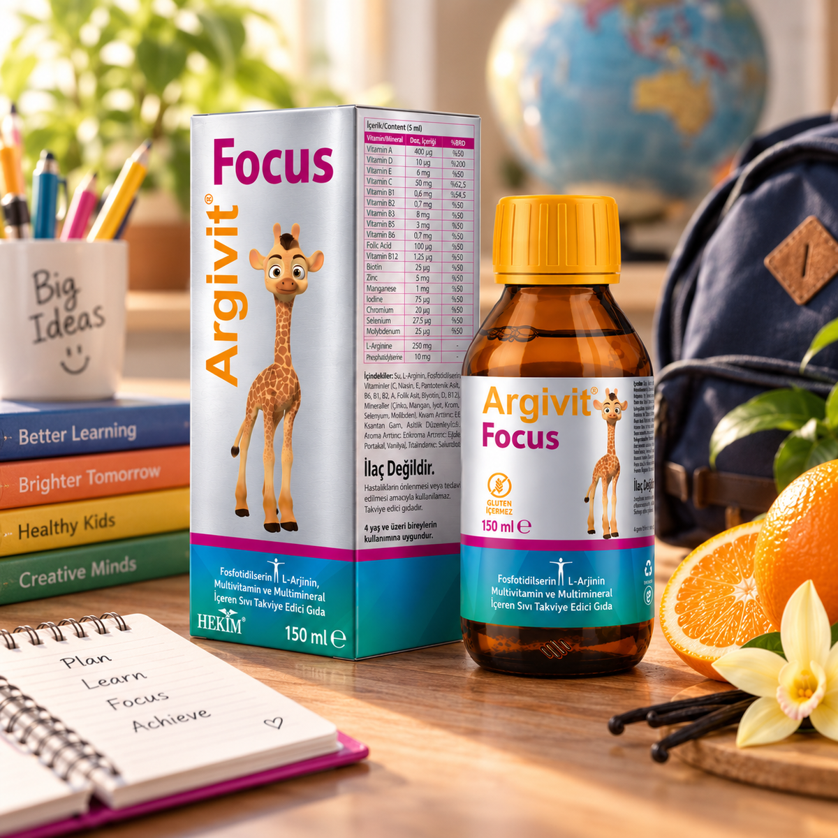 Argivit Focus Liquid Multivitamin & Mineral Supplement, 150 ml