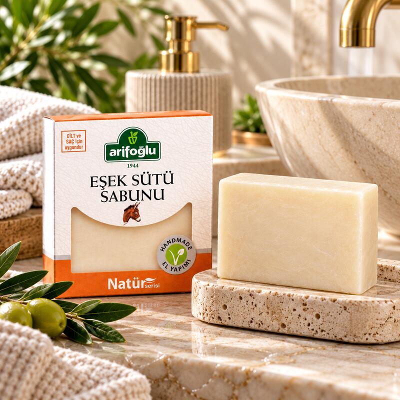 Arifoglu Natural Donkey Milk Soap Bar with Olive Oil & Shea Butter 125g