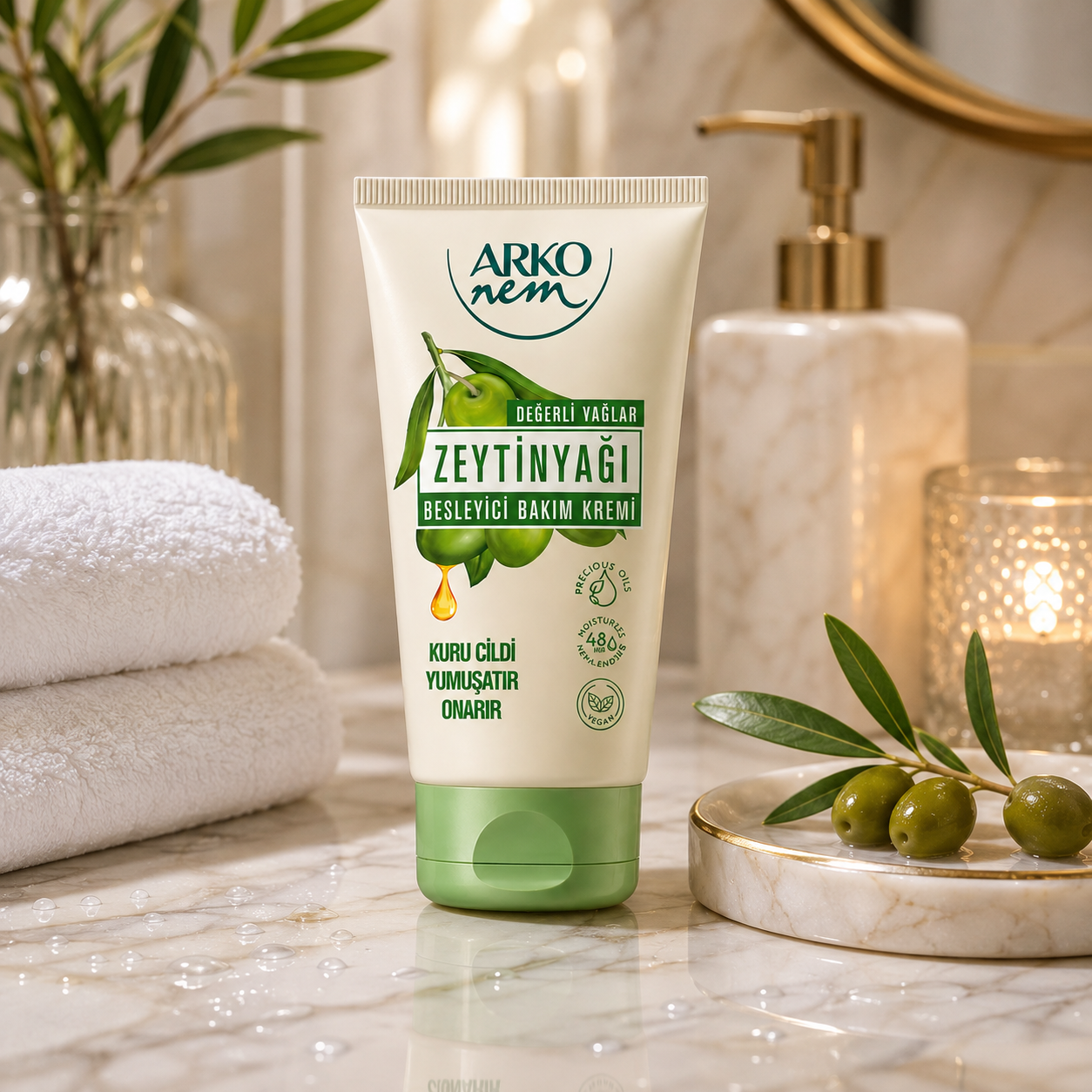 Arko Nem Precious Oils Olive Oil Moisturizing Hand & Body Cream - 60 ml