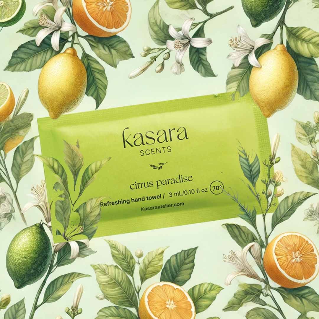 مناديل كسارا يدين Kasara Citrus Paradise المعطرة بالليمون الأخضر - 60 قطعة