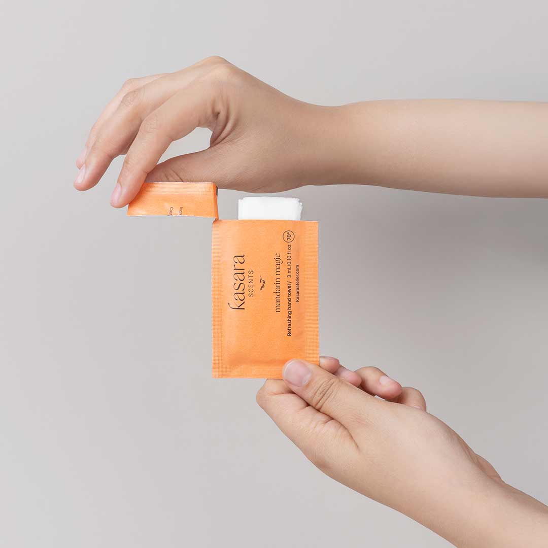 مناديل يدين Kasara Mandarin Magic المعطرة بالليمون والزنجبيل - 60 قطعة