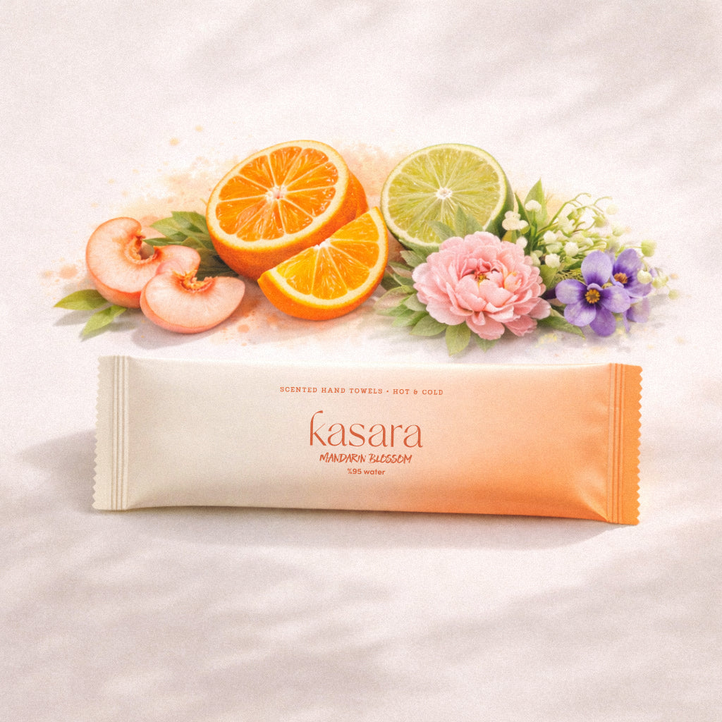 Kasara Mandarine Hot & Cold Scented Towel - 95% Purified Water
