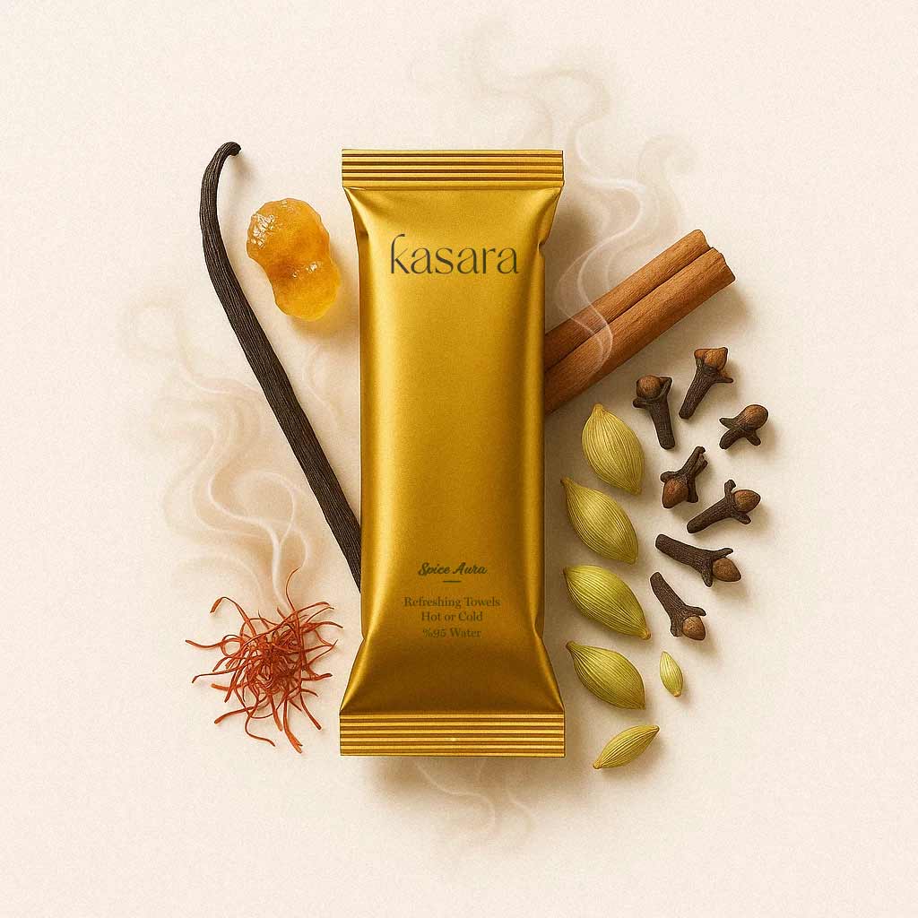 Kasara Amber Spice Hot & Cold Scented Towel - 95% Purified Water