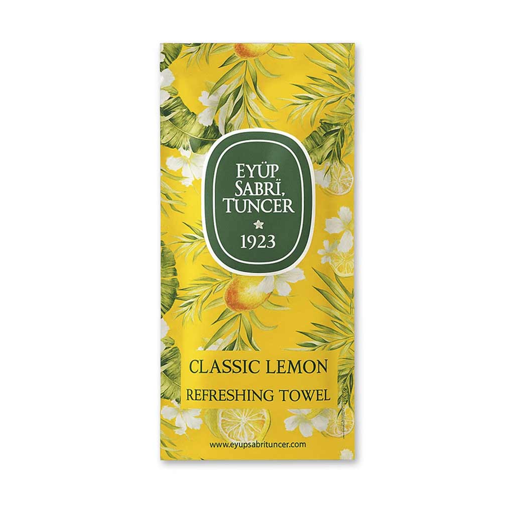 Eyup Sabri Tuncer Classic Lemon Wipes 65% Alcohol Small Size - 150 Pieces