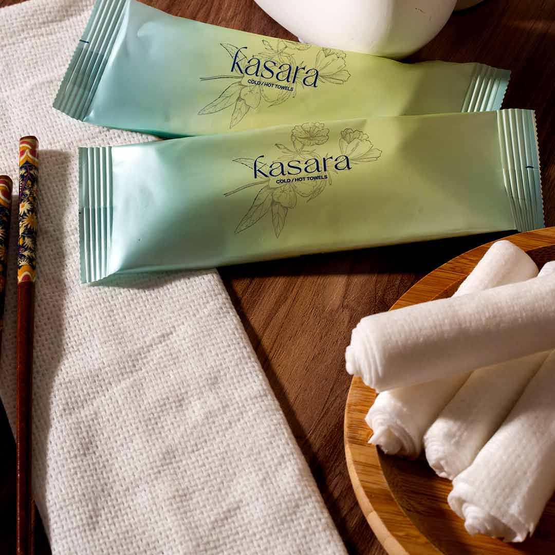 منشفة كسارا  Kasara المعطرة بزهرة القطن خالية من الكحول - للاستخدام الساخن أو البارد