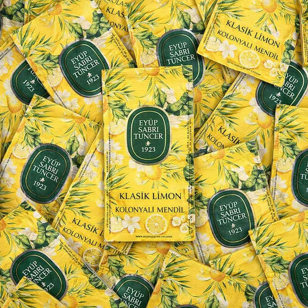 مناديل أيوب صبري تونجر Eyup Sabri Tuncer Classic Lemon بكحول 65% - 150 قطعة