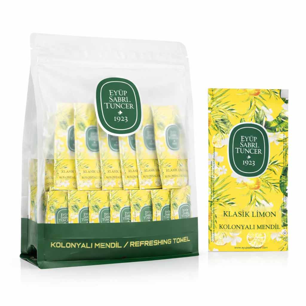 مناديل أيوب صبري تونجر Eyup Sabri Tuncer Classic Lemon بكحول 65% - 150 قطعة