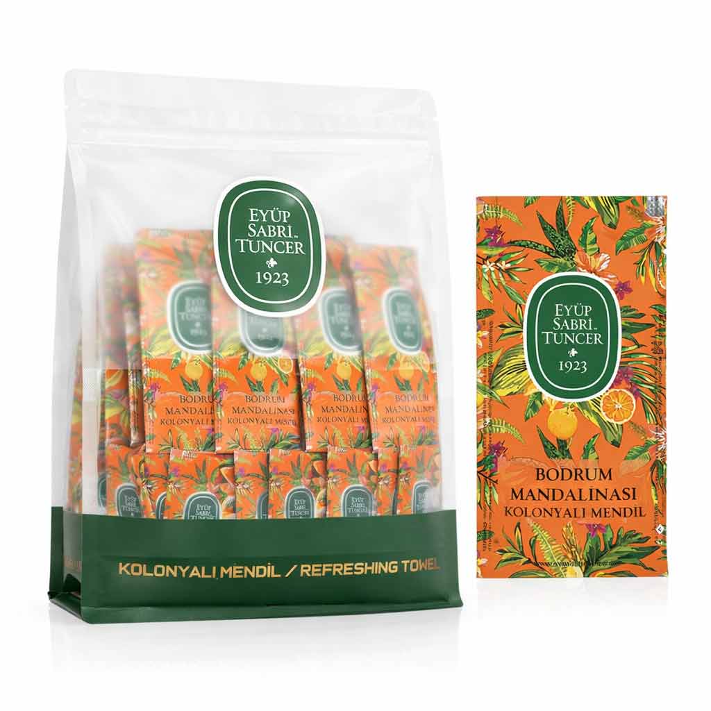 مناديل أيوب صبري Eyup Sabri Tuncer Bodrum Tangerine بكحول 65% - 150 قطعة