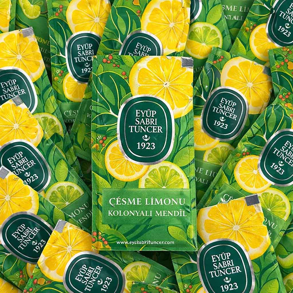 مناديل أيوب صبري تونجر Eyup Sabri Tuncer Çeşme Lemon بكحول 65% - 150 قطعة