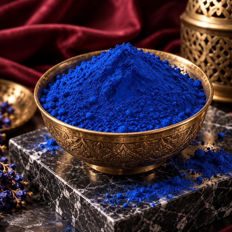 مسحوق النيلة الأزرق المغربي 100 جم – نقي وخام، جودة فاخرة للصبغ والتجميل والحرف اليدوية