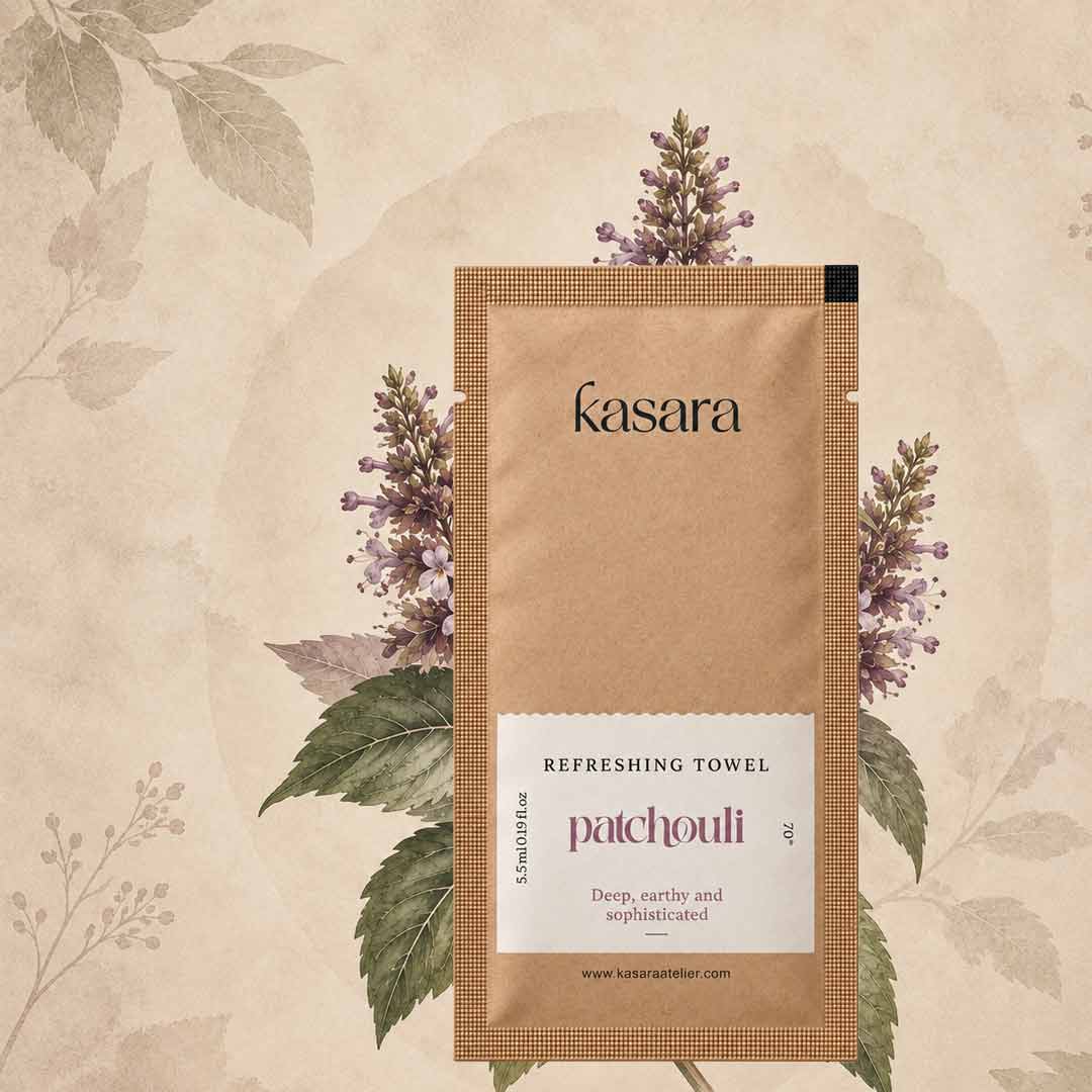 Kasara Patchouli Refreshing Wipes 70% Alcohol - 5.5 ml, 19 × 17 cm