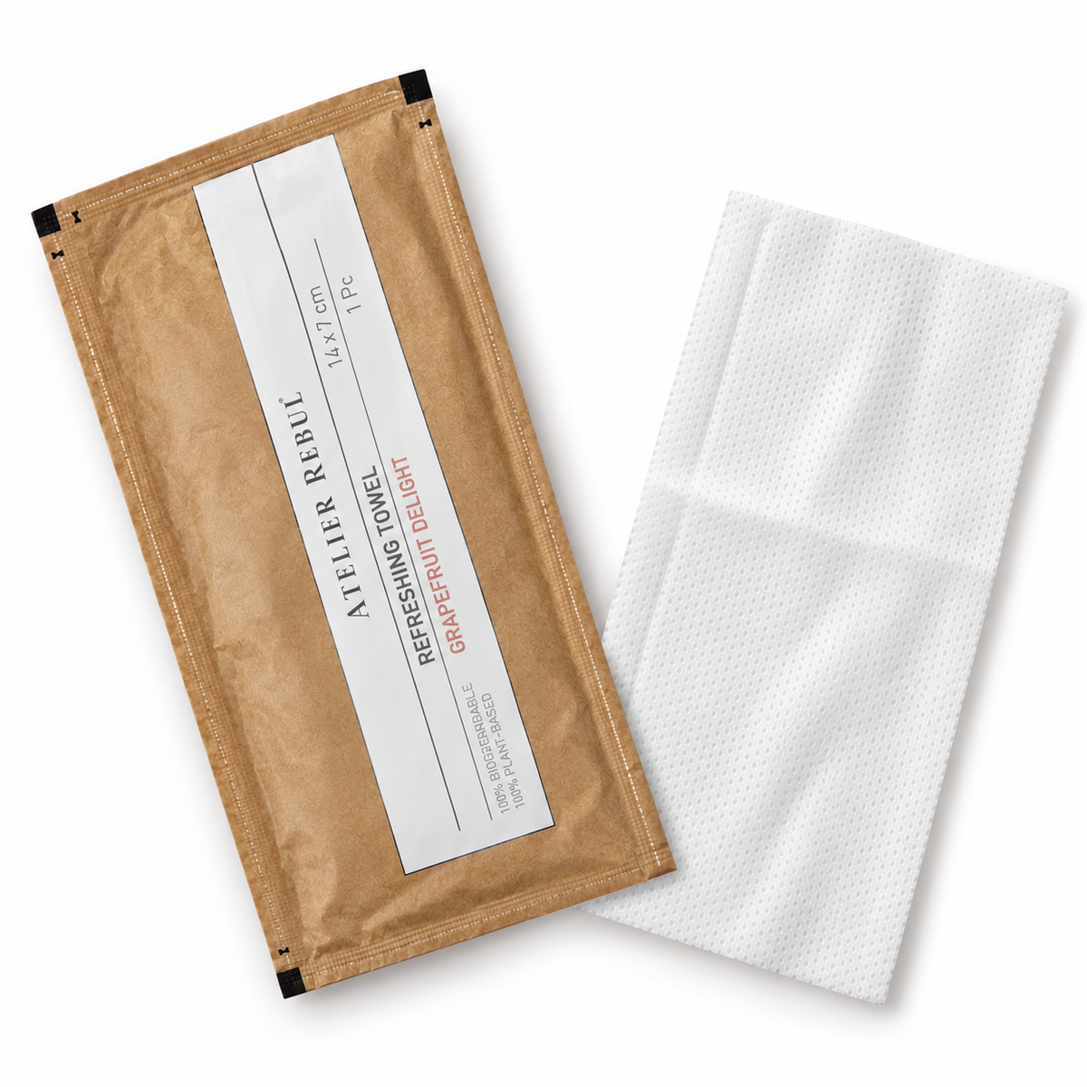 Atelier Rebul Grapefruit Scented Cleansing Wipes 100 Pack, Individually Wrapped, 14 x 7 cm