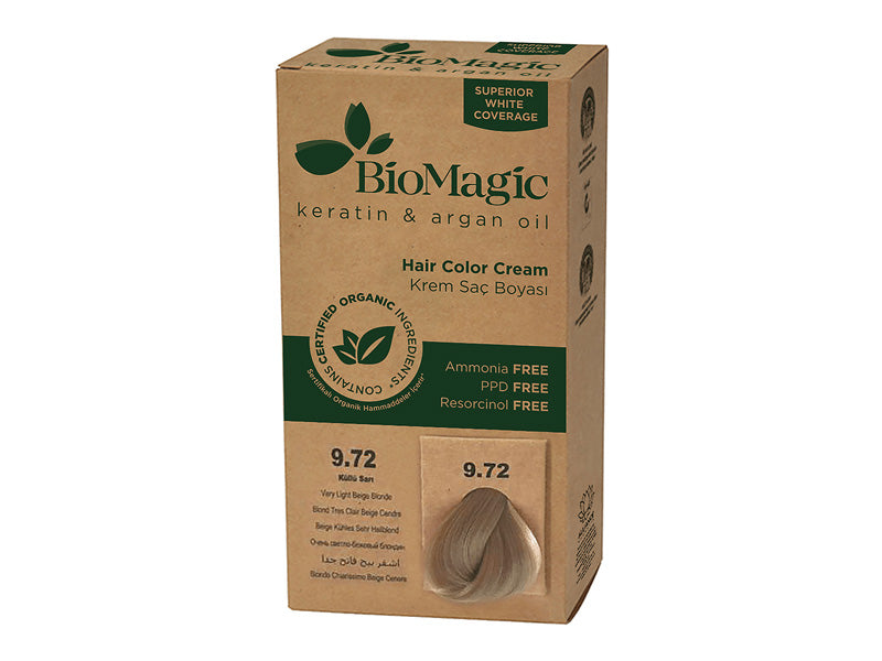 Biomagic Organic Hair Color Cream 9.72 Very Light Beige Blonde