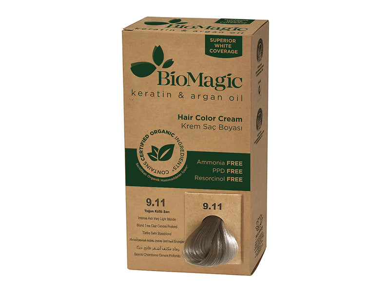 Biomagic Organic Hair Color Cream 9.11 Very Light Intense Ash Blonde