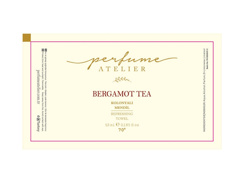 Perfume Atelier Bergamot Tea Refreshing Wet Wipes Large 70% Alcohol 50 Pieces