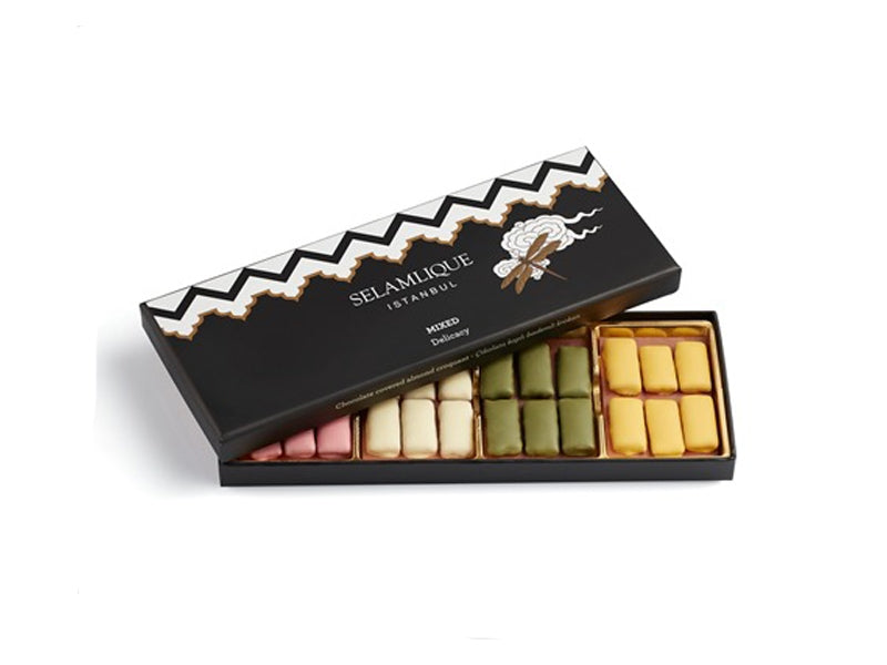 Selamlique Mixed Turkish Delight Assortment 170g with Chocolate Almond Croquants