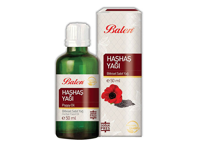 Balen Pure Cold-Pressed Poppy Seed Oil 50 ml - Face, Body and Hair