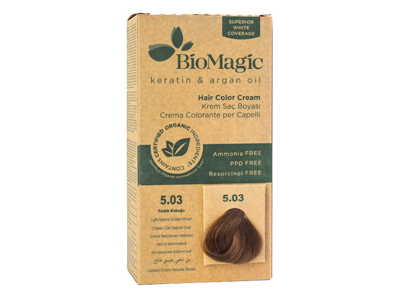 Biomagic Organic Hair Color Cream 5.03 Light Natural Golden Brown