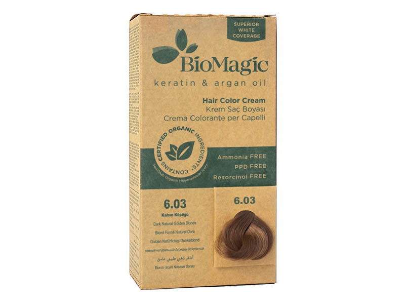 Biomagic Organic Hair Color Cream 6.03 Dark Natural Golden Blonde