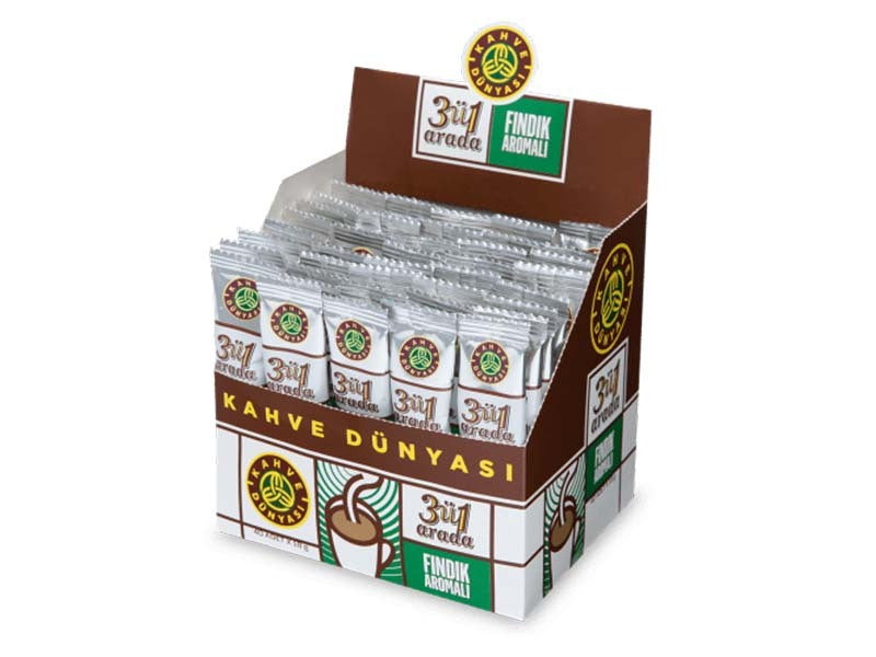 Kahve Dunyasi Hazelnut 3 in 1 Instant Coffee Mix, 40 Sachets