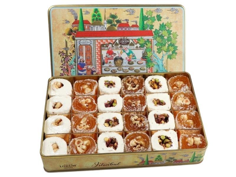 Pomegranate Turkish Delight with Pistachios, Hazelnuts & Walnuts – 800g