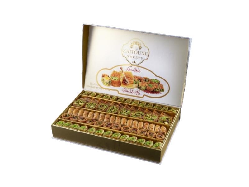 Zaitoune Sweets Turkish Mixed Baklava with Honey, Assorted Nut Pastry