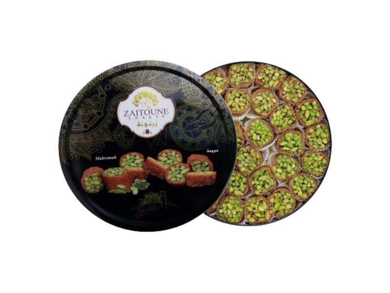 Zaitoune Sweets Mabromah Baklava with Pistachio 500 g - Turkish Pastry