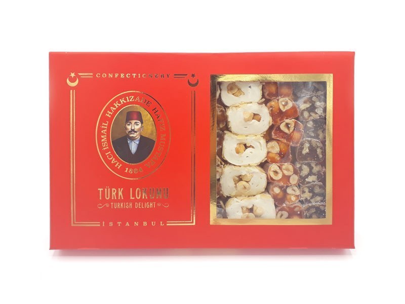 Mixed Turkish Delight (Lokum) with Nuts & Rose Flavor, 1 kg