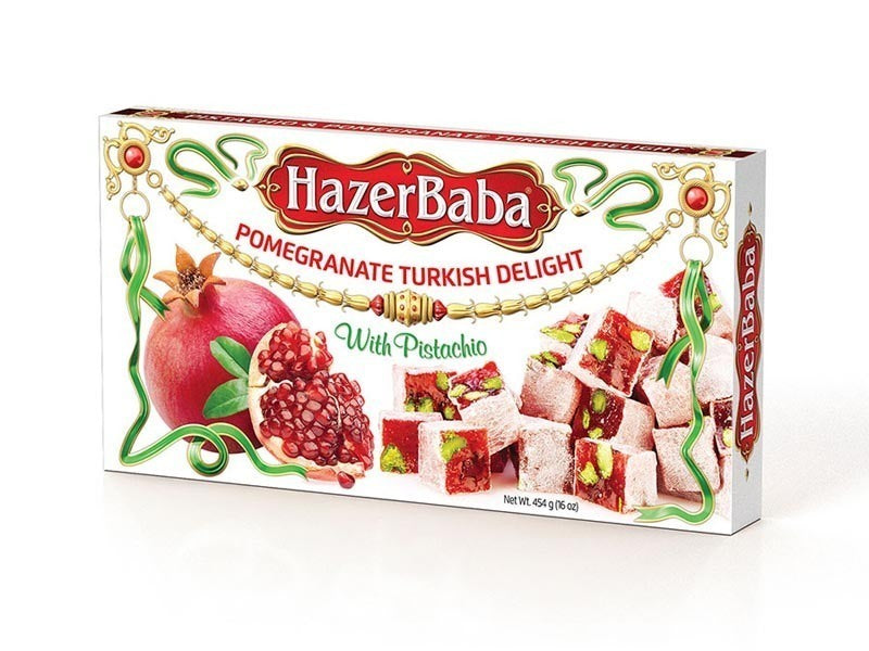 Pomegranate Turkish Delight with Pistachio Lokum, 454 g