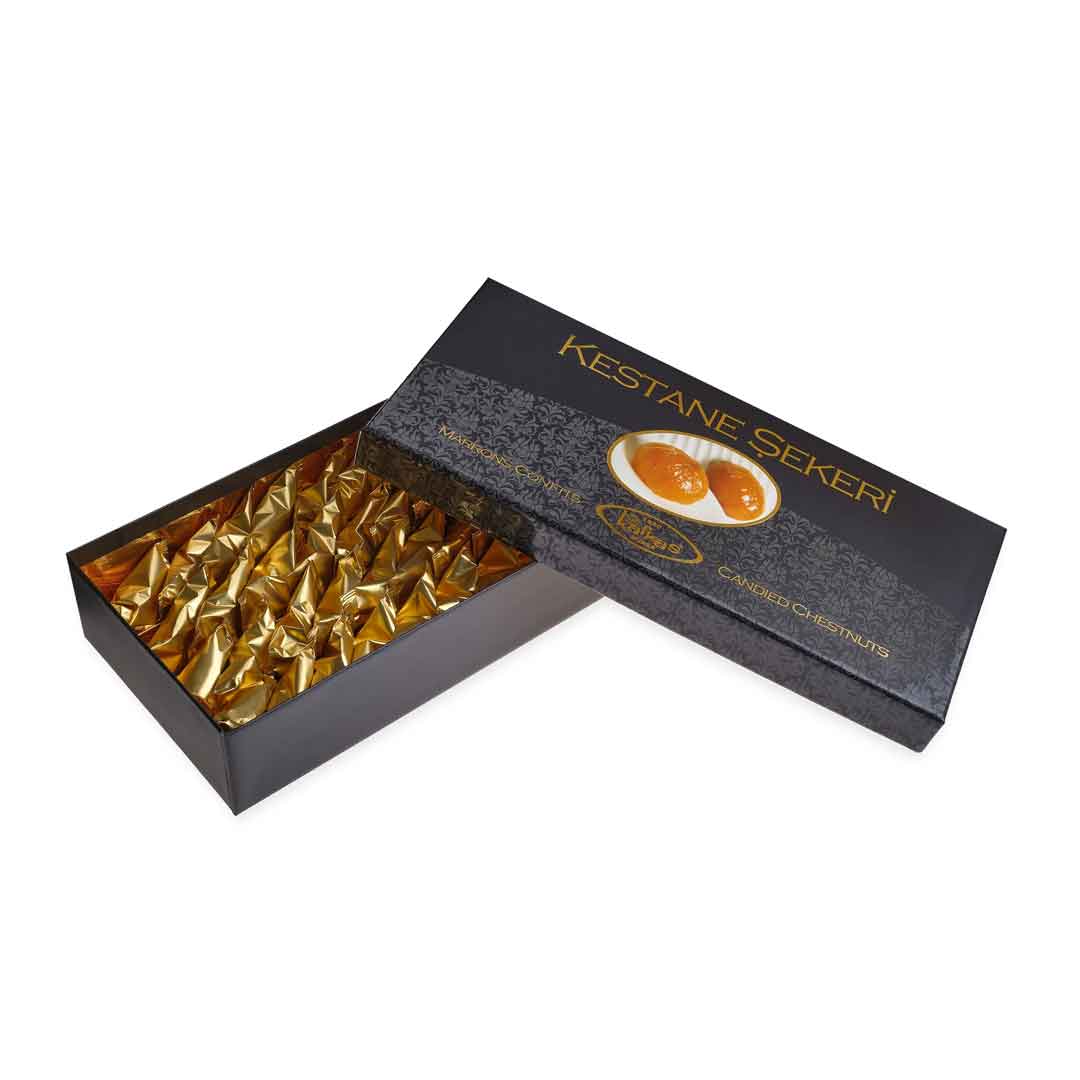Marron Glacé Candied Chestnuts in Syrup – Premium Chestnut Dessert Tin
