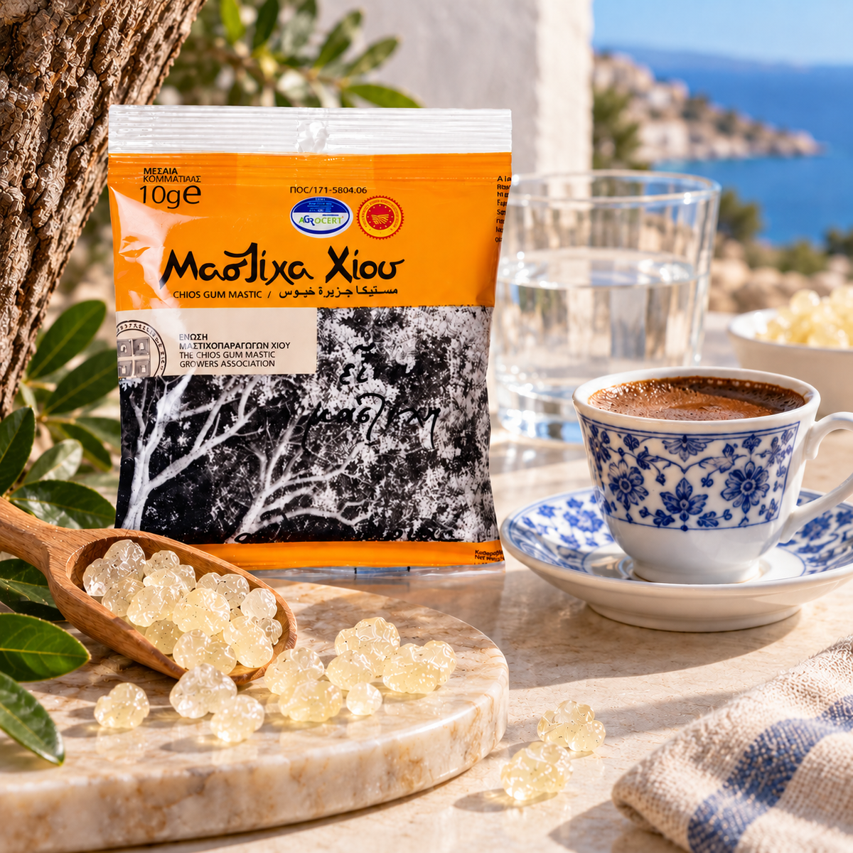 Chios Mastic Gum Large Tears - 100% Pure Greek Mastiha Resin - 10g