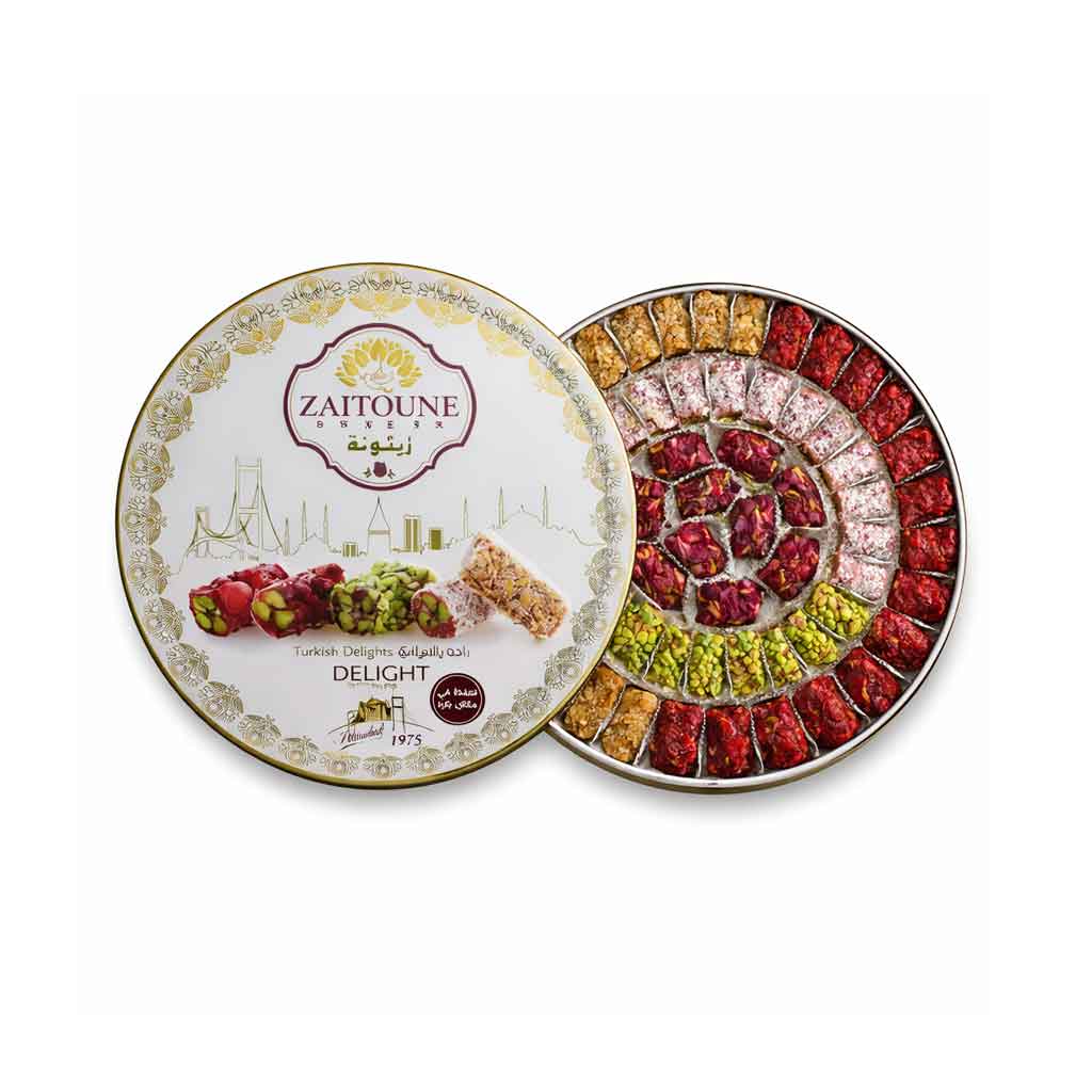 Zaytouna Premium Assorted Turkish Delight Box - Rose, Mint, Citrus & Pomegranate