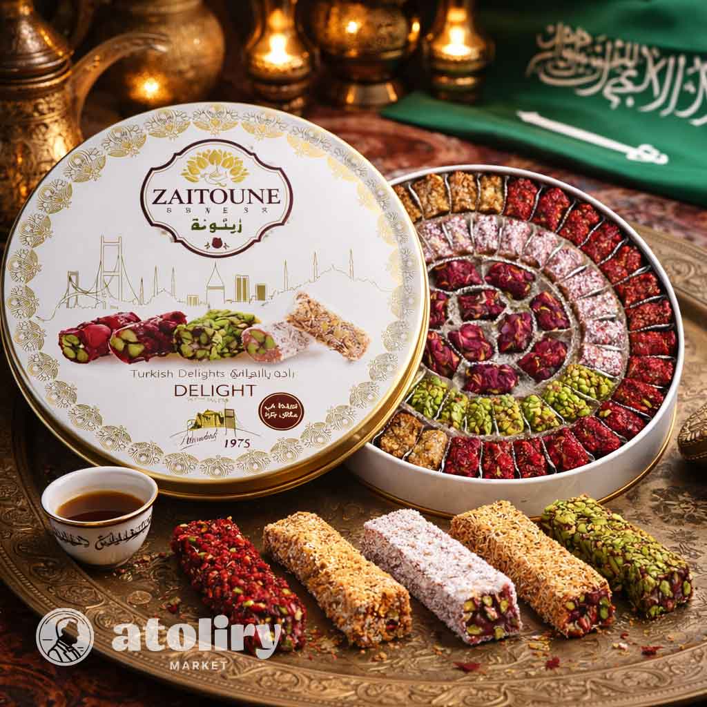 Zaytouna Premium Assorted Turkish Delight Box - Rose, Mint, Citrus & Pomegranate