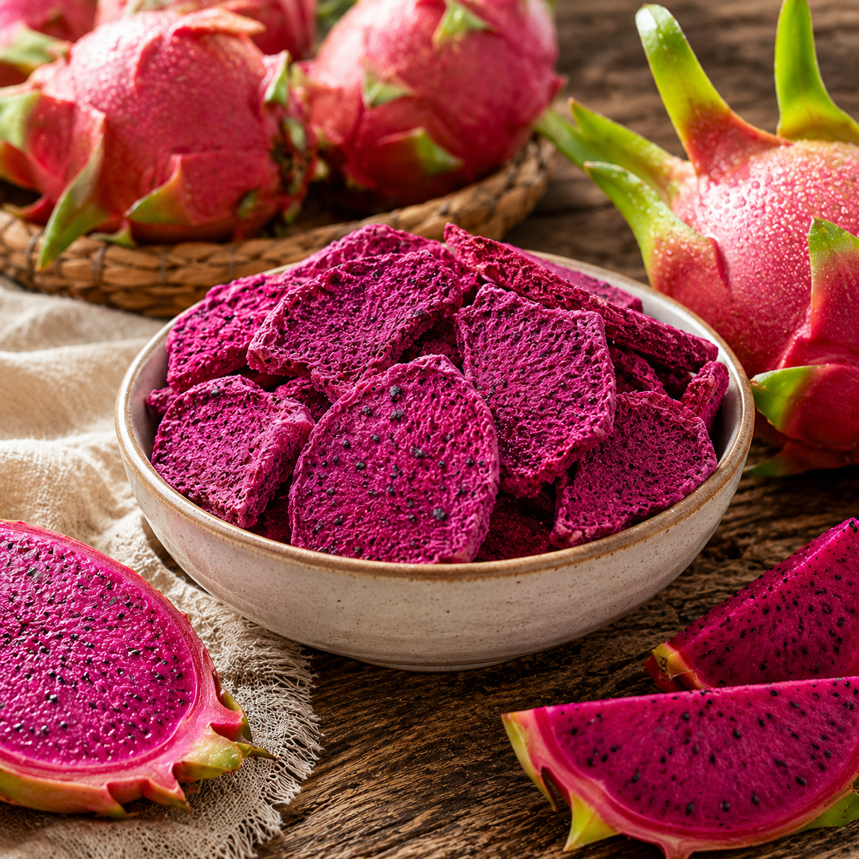Dokuru Freeze-Dried Red Dragon Fruit Chips - No Added Sugar - 30 g