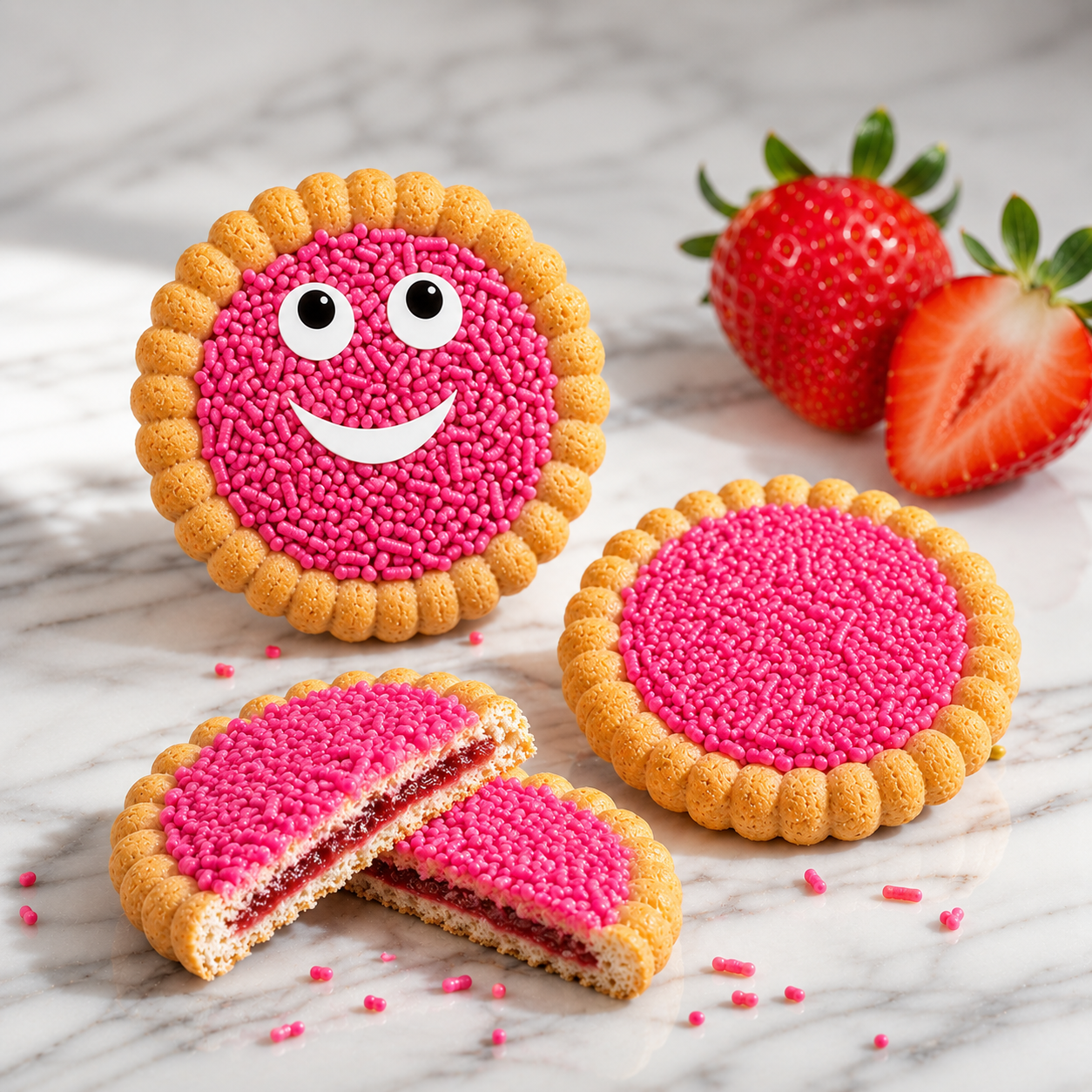 Eti Cin Strawberry Jam Filled Biscuits - 25 g × 36 Pack