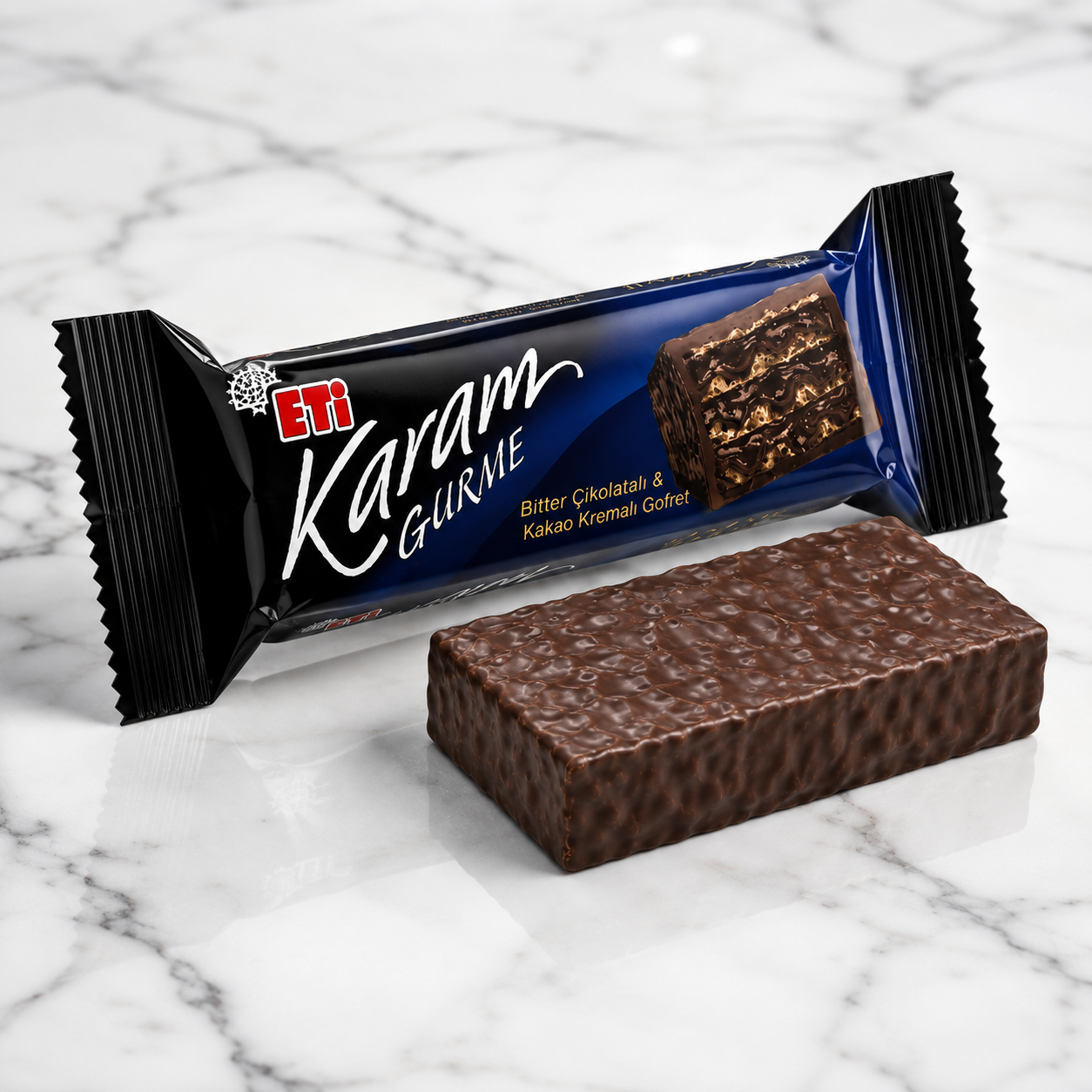 Eti Karam Dark Chocolate Wafer with Cocoa Cream - 50 g, 18 Pieces