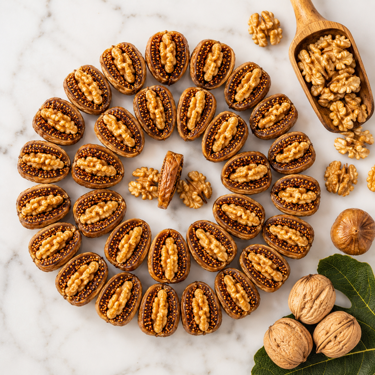 Germencik Organic Dried Figs with Walnuts - Turkey - 500 g